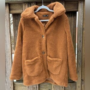 Boohoo Camel Teddy Jacket